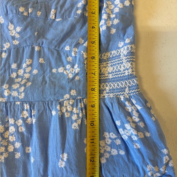 Jack Wills Cottage Core UK Costal Blue Floral Smocked Peplum Camisole Size XS - Picture 5 of 6